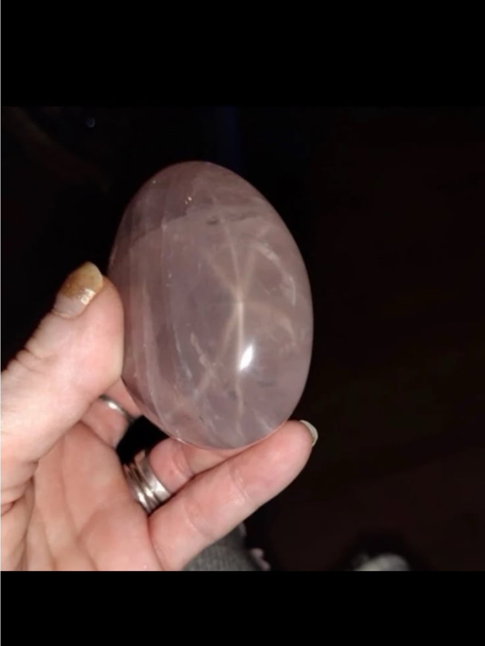 Rose Quartz Palm stone with starlight